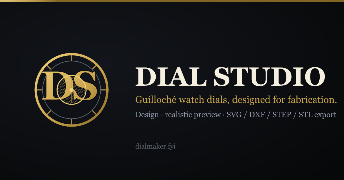 Guilloché watch dial render with gold markers and engraved texture